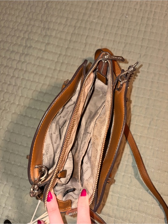 Laila Small Embellished Laser Cut Leather Satchel | TikTok Michael Kors Cognac Leather Stud-Embellished Satchel